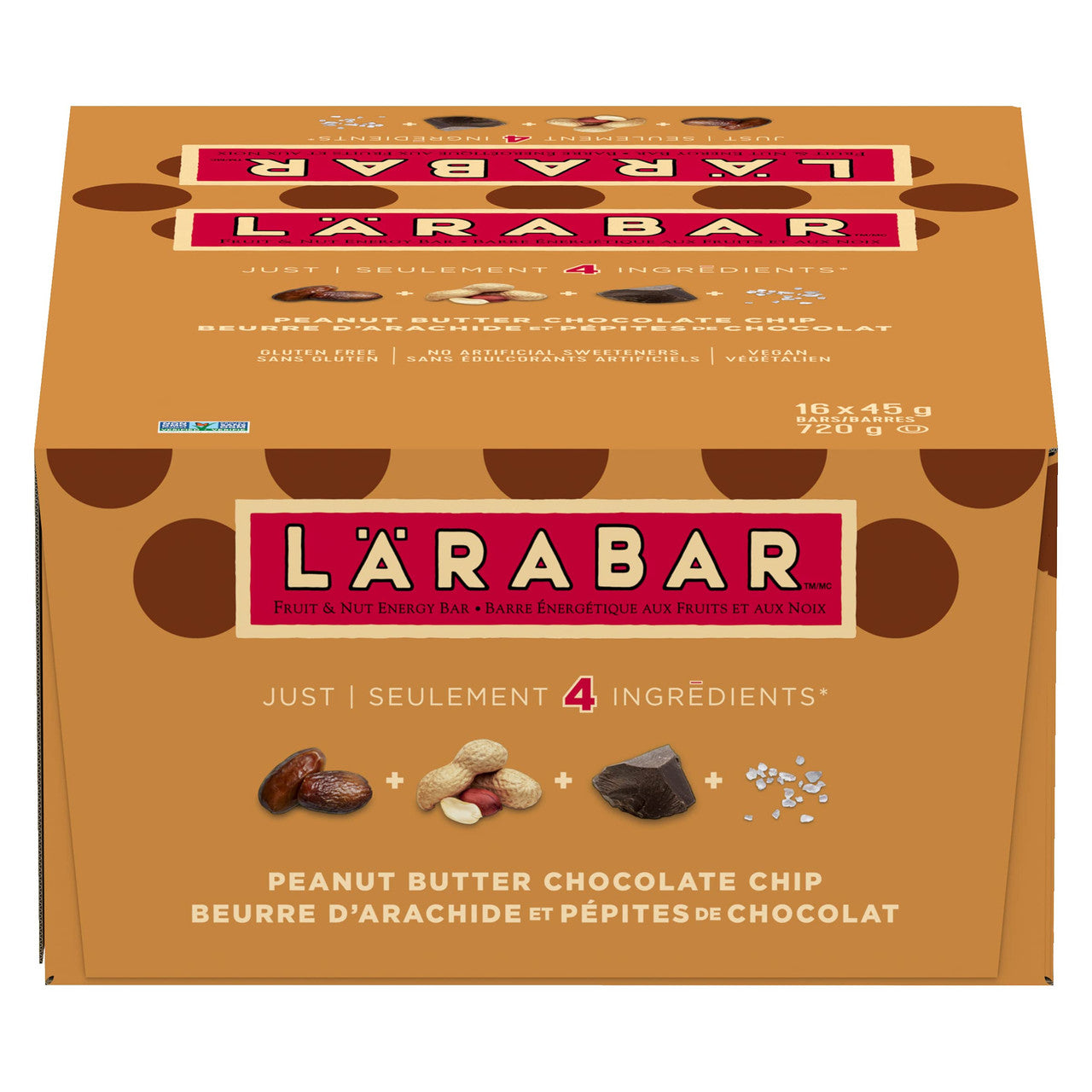 Larabar Gluten Free Peanut Butter Chocolate Chip Fruit and Nut Energy Bar, 16-Count, 720 Gram {Imported from Canada}