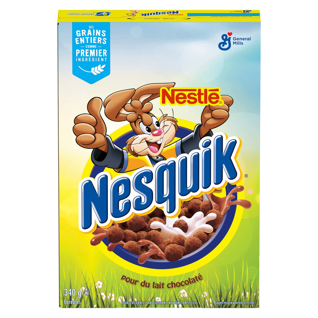 Nesquik Whole Grain Chocolatey Cereal, 340g/12oz.,  {Imported from Canada}