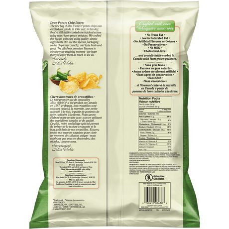 Miss Vickie's Kettle Cooked Jalapeno Potato Chips 220g {Imported from Canada}