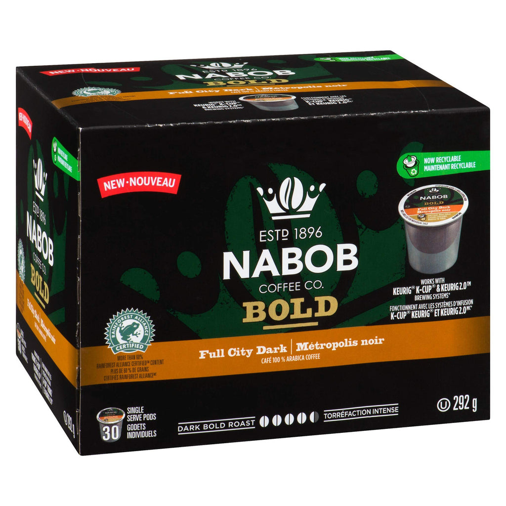 NABOB Full City Dark Coffee Pods, 292g, 30 Count {Imported from Canada}