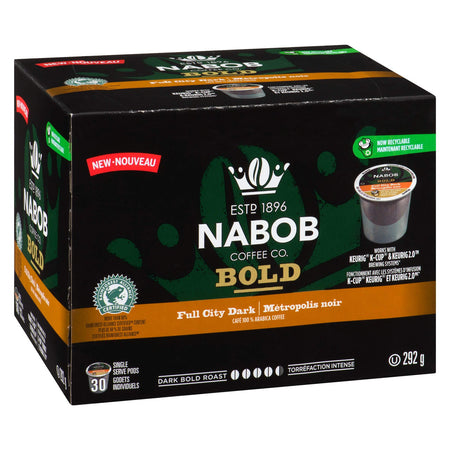 NABOB Full City Dark Coffee Pods, 292g, 30 Count {Imported from Canada}