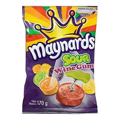 Maynards Sour Wine Gums, 170g/ 6 oz. Bag,  {Imported from Canada}