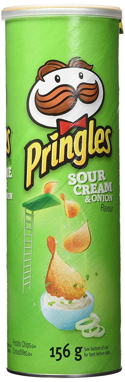 Pringles Sour Cream & Onion Potato Chips 156g/5.5oz, (14 Pack) (Imported from Canada)