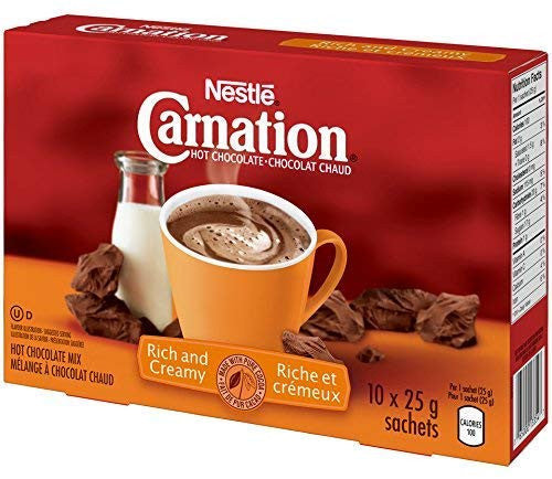 Carnation Hot Chocolate, Rich and Creamy, (10ct x 25g) sachets, {Imported from Canada}