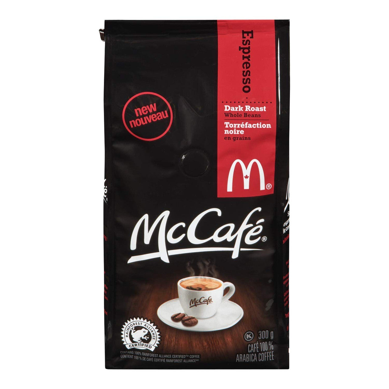 McCafe Premium Dark Roast Espresso Whole Beans Coffee Bag,  300g/10.6 oz., {Imported from Canada}