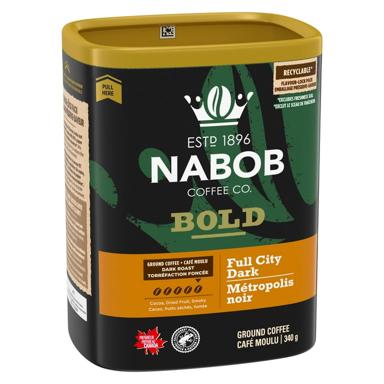 Nabob Bold Full City Dark - 340g/12 oz., Recyclable Flavor-Lock Package {Imported from Canada}