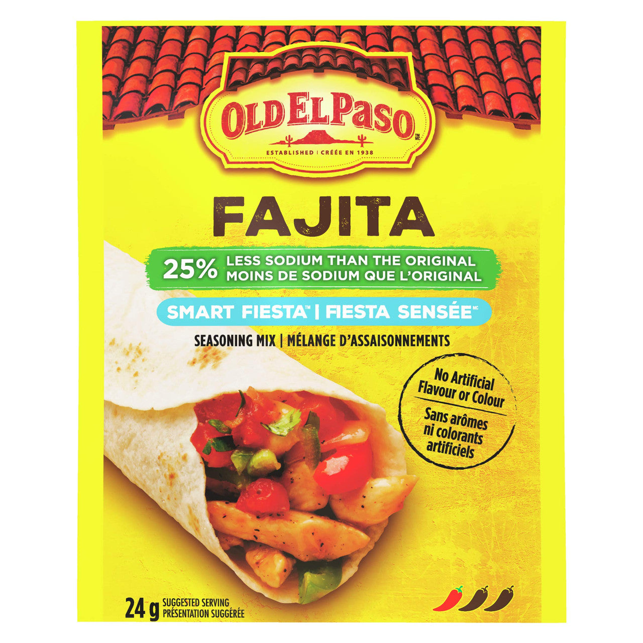 Old El Paso, Smart Fiesta, Reduced Sodium, Fajita Seasoning Mix, 24g/0.8oz., {Imported from Canada}