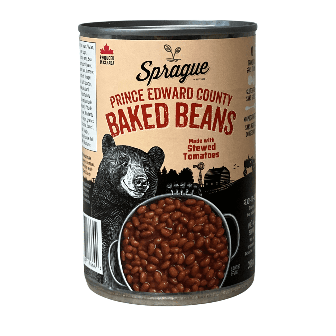 Sprague Prince Edward Country Baked Beans, Ready to Eat, 398ml/13.5 oz., Can, front of can.