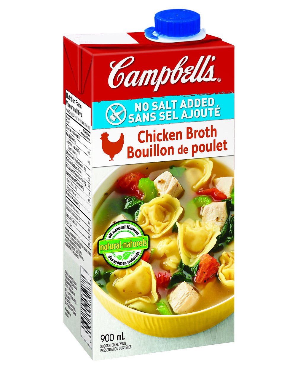 Campbell's, No Salt Added Chicken Broth, 900ml/30.4oz., {Imported from Canada}