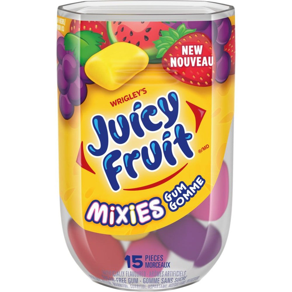 Juicy Fruit Mixies Gum, Sugarfree Bottle, 15ct (8pk) {Imported from Canada}