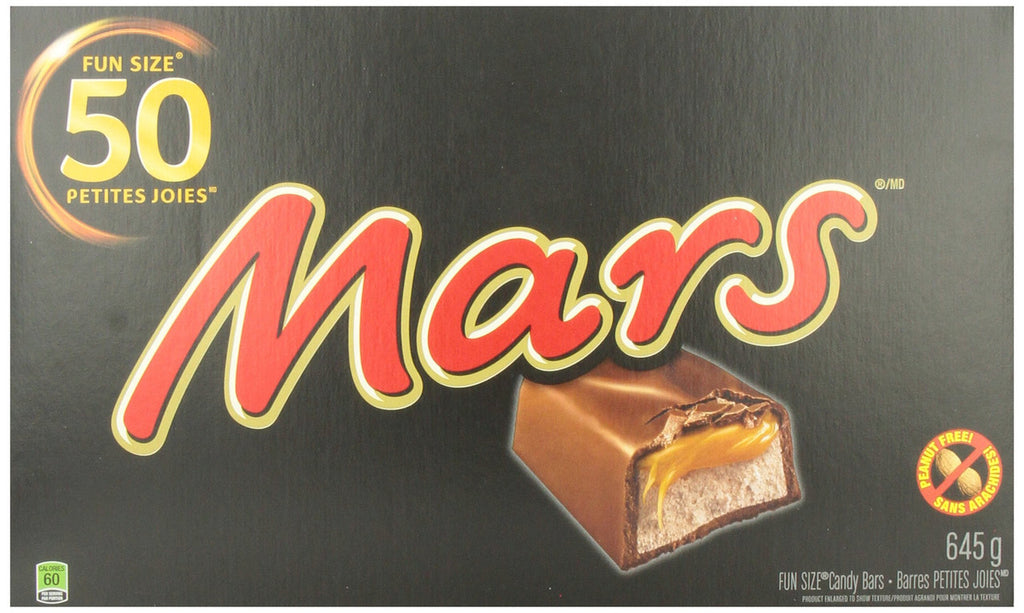 Mars Fun Size Bars, (12.9g/0.5 oz.) x 50 pack, Peanut Free {Imported from Canada}