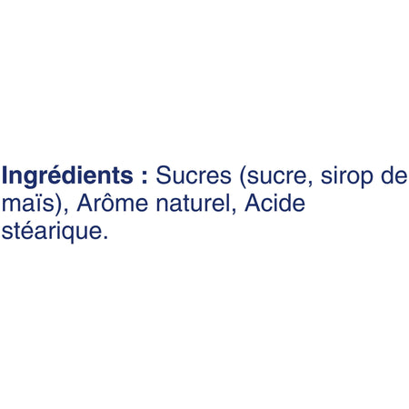 List of ingredients in French for Life Savers Mints Pep-O-Mint Candy on a white background