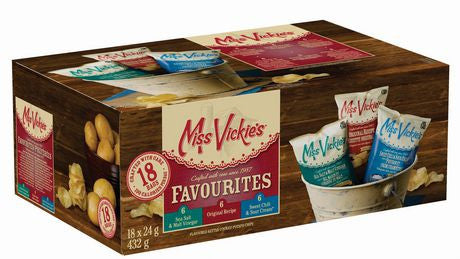 Miss Vickie's Favourities Kettle Cooked Variety Pack Chips 18ct/24g {Canadian}