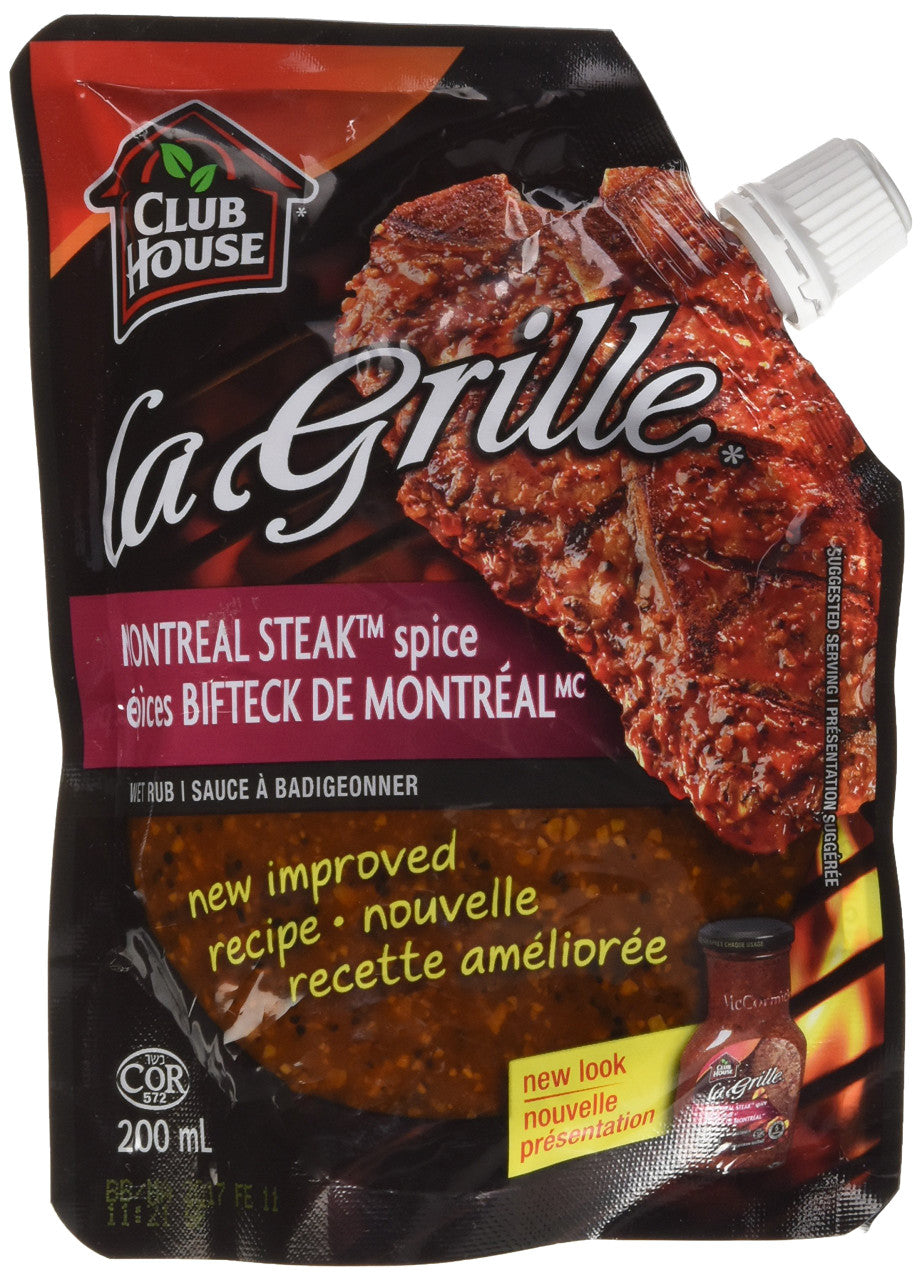 La Grille, Grilling Made Easy, Montreal Steak Spice Wet Rub, 200ml/6.8oz,{Imported from Canada}