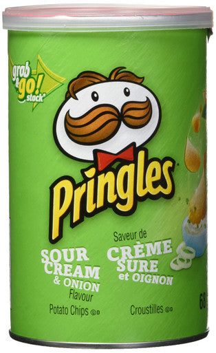 Pringles Sour Cream & Onion Potato Chips, 68g/2.4oz, (12 Pack) (Imported from Canada)