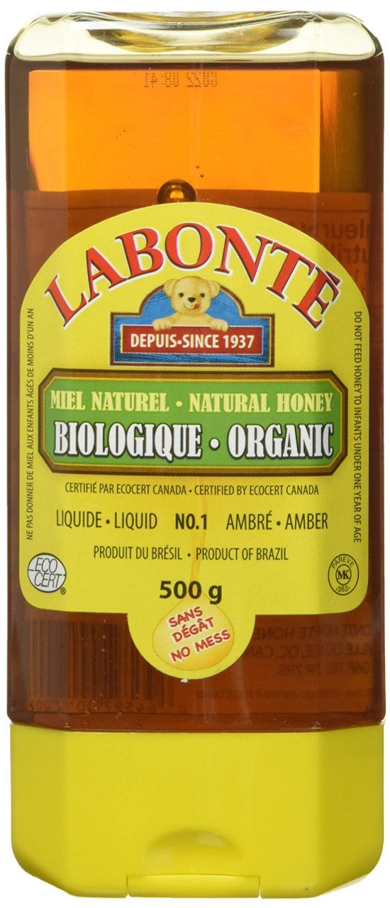 Labonte, Organic Liquid Honey, 500g/17.6oz., {Imported from Canada}