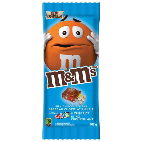 M&M'S Minis Rice Crisp, Milk Chocolate bar, 107g/3.8 oz. {Imported from Canada}