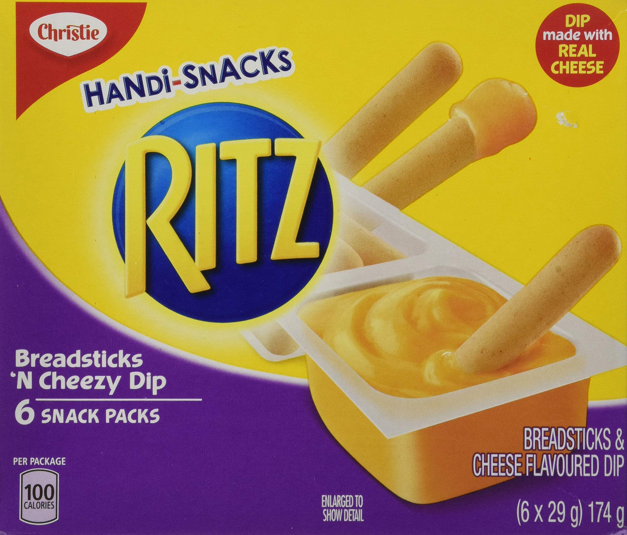 Christie Handi-Snacks Ritz Breadsticks & cheese (6 X 29g) 174g/6.1 oz {Imported from Canada}