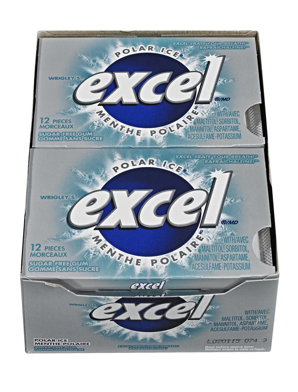 Excel Sugar-free Pellet Gum, 12ct - 12pk, Polar Ice {Imported from Canada}