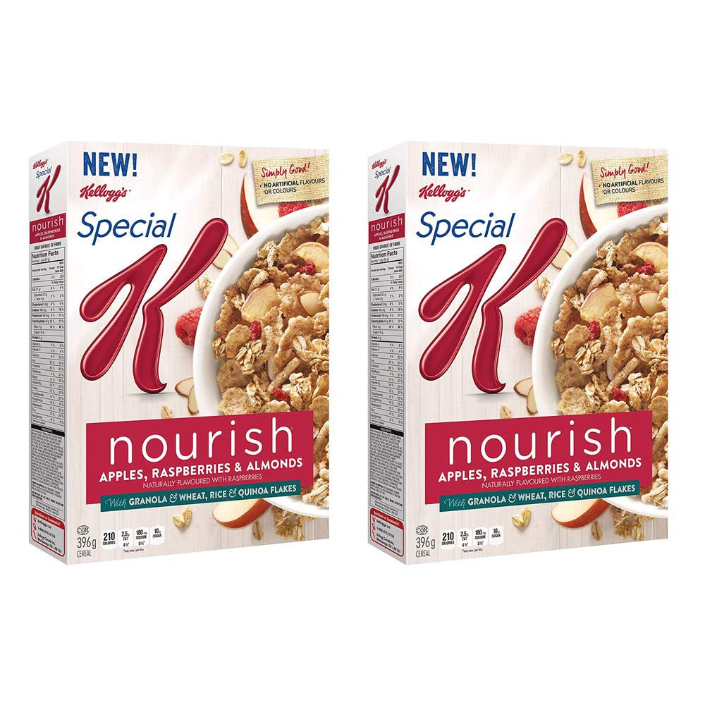 Kelloggs Special K Nourish Apples, Raspberries & Almonds Cereal 2-Pack 396g/14oz, Imported from Canada}