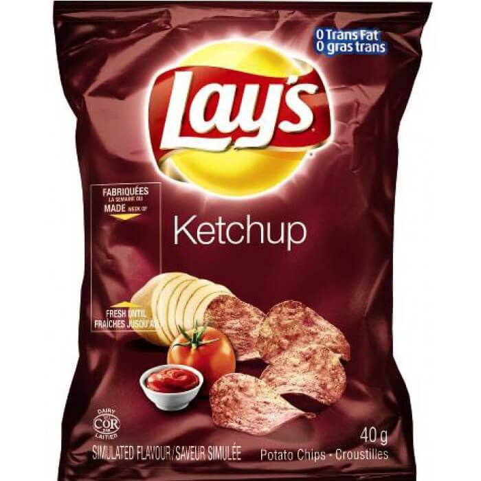 Lay's Potato Chips, Ketchup, 40g/1.4oz., Single Bag {Imported from Canada}