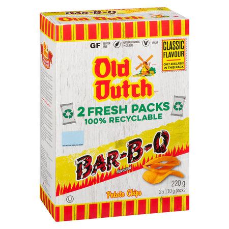 Old Dutch BBQ Potato Chips,  220g/7.8 oz., Box {Imported from Canada}