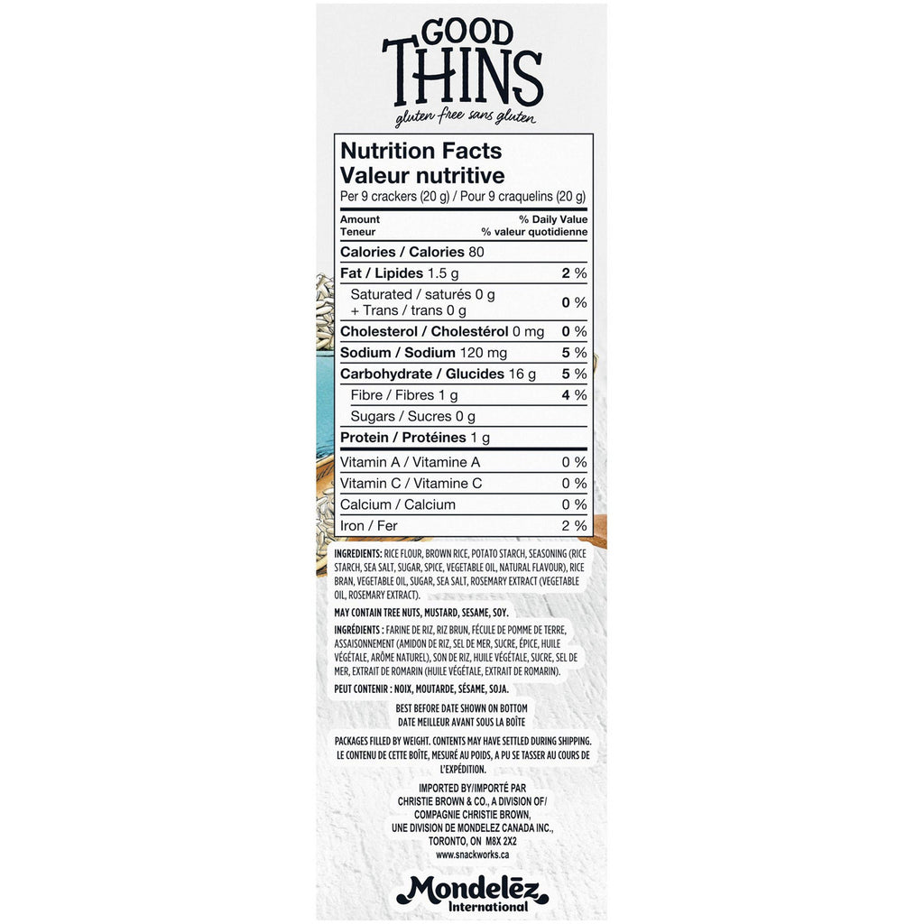 Good Thins, Gluten-Free Rice Crackers, Sea Salt & Pepper Flavour, 100g/3.5oz, (Imported from Canada)