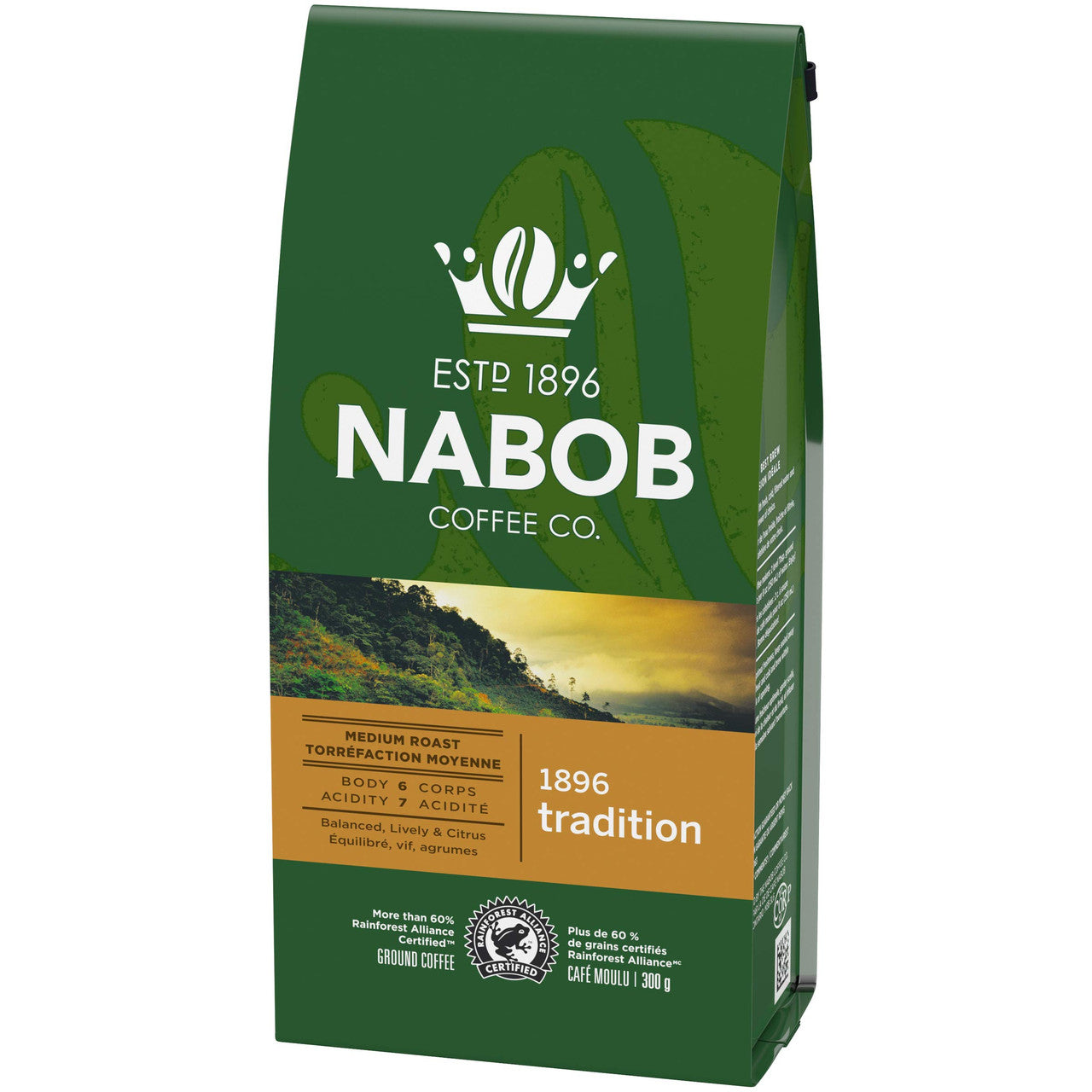 Nabob 1896 Tradition Ground Coffee, 300g/10.6 oz. (Pack of 6) {Imported from Canada}