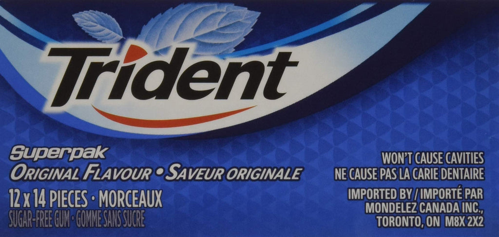 Trident Original Chewing Gum, 12 Pack (14 Pieces Each) {Imported from Canada}