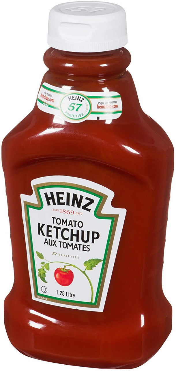 Heinz Tomato Ketchup, 1.25L/42.3 fl. oz., Fridge Fit Bottle - 2 Pack (Pack of 6) {Imported from Canada}