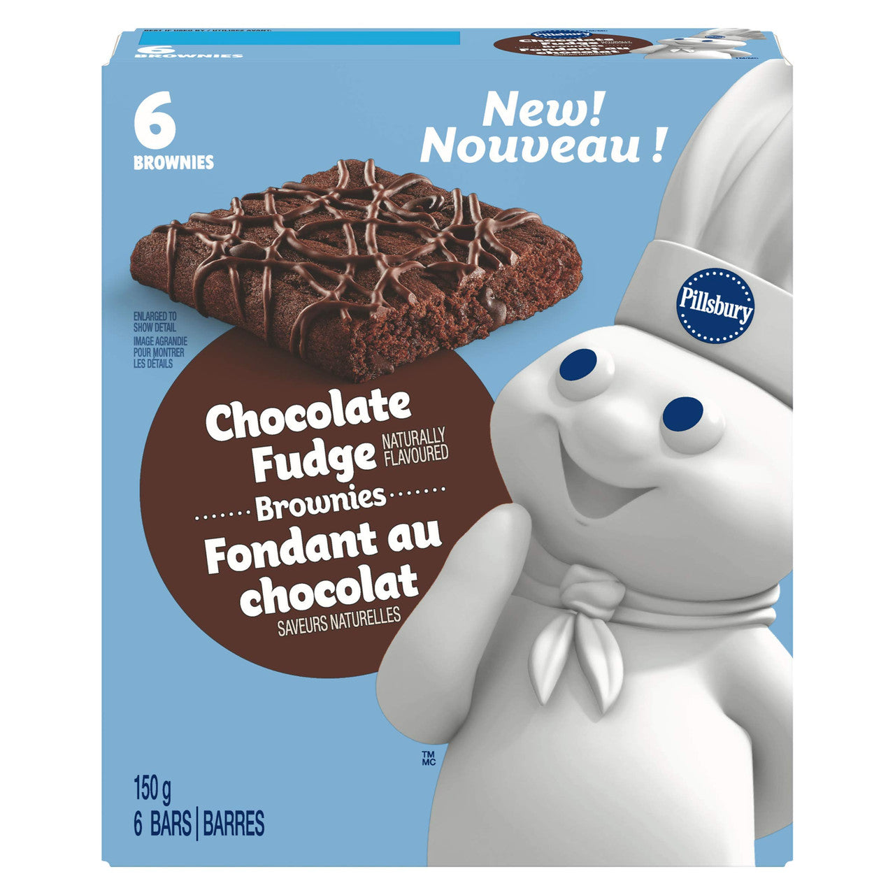 Pillsbury Chocolate Fudge Brownies Bars, 150g/5.3 oz. {Imported from Canada}