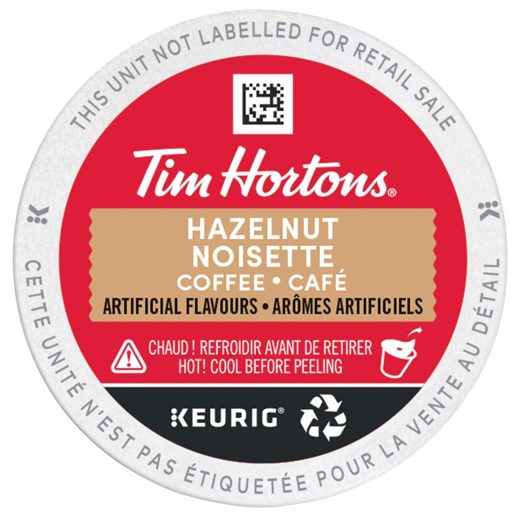 Tim Hortons Hazelnut Light Medium Roast Coffee, Keurig K-cup compatible pods, 120g, 12 pods {Imported from Canada}