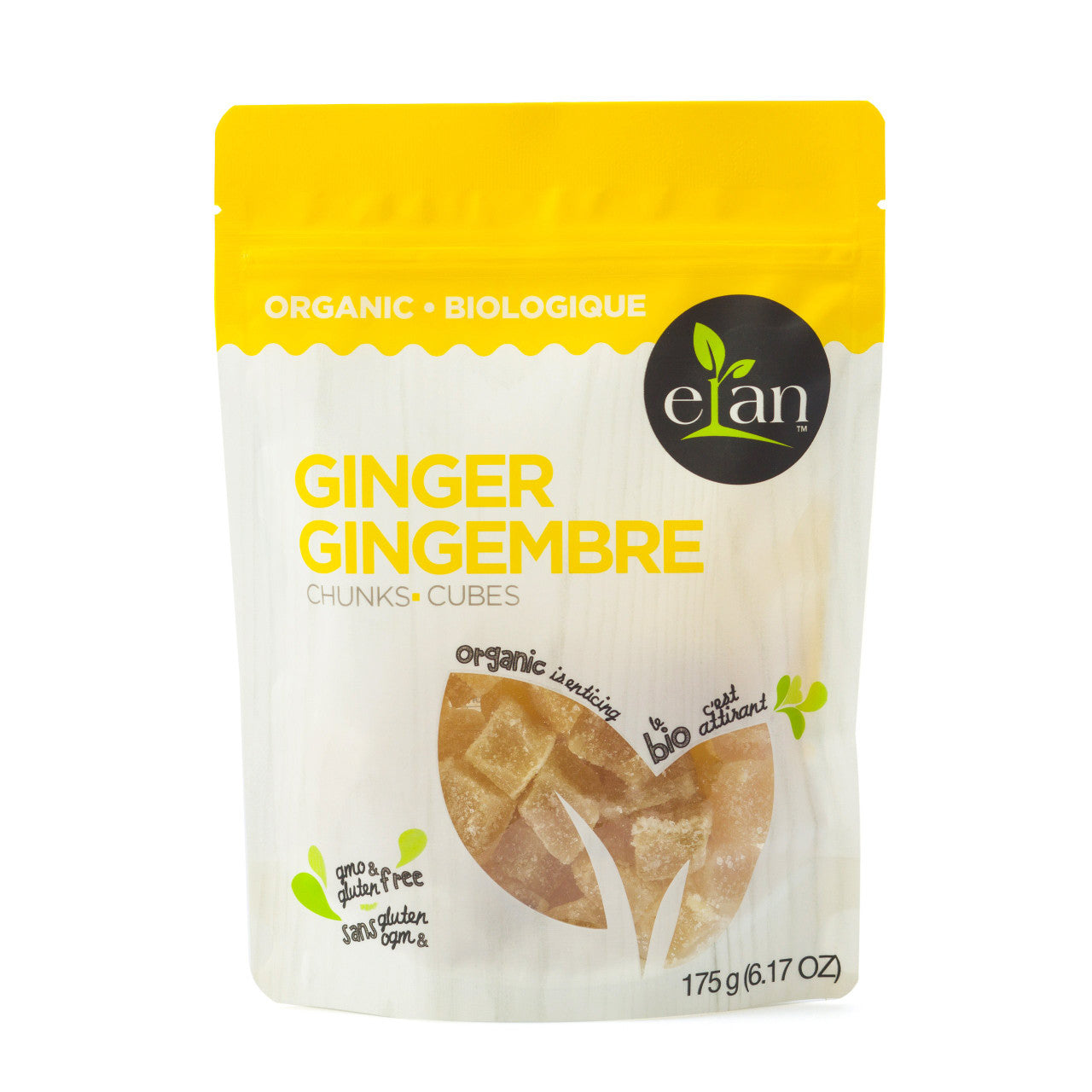 ELAN Organic Ginger Chunks, 175g/6.2oz., {Imported from Canada}