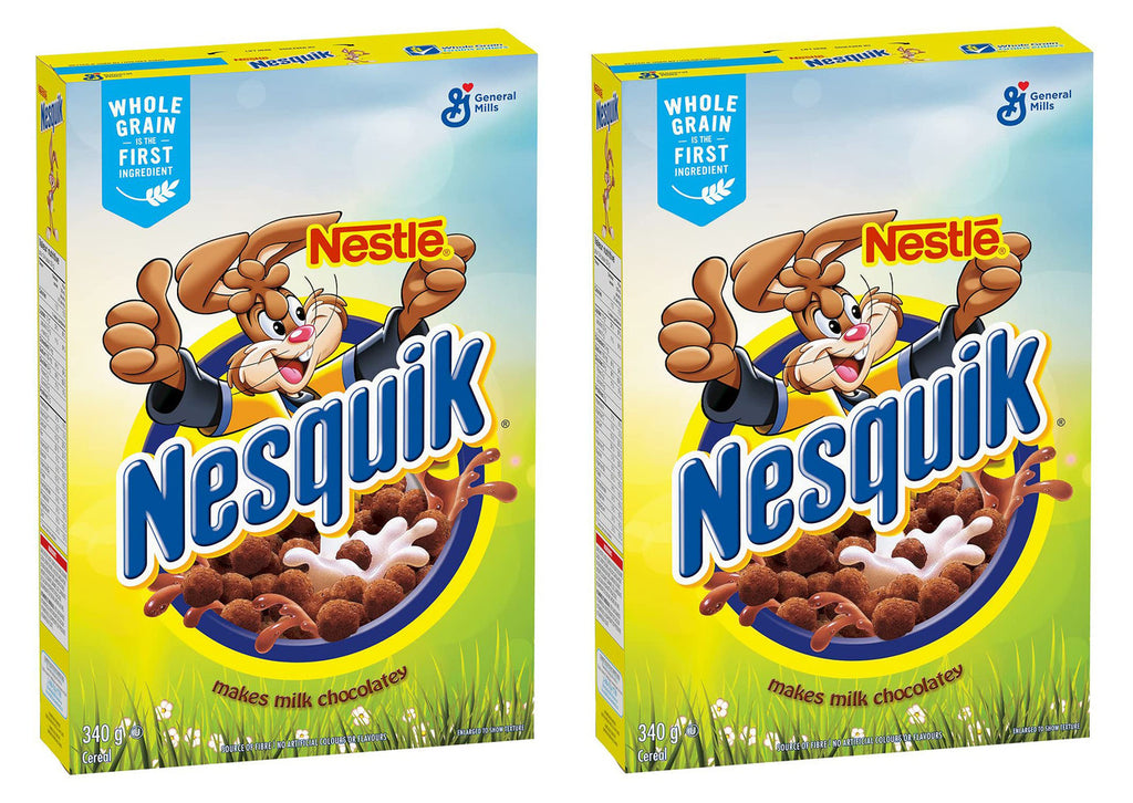 Nesquik Whole Grain Chocolatey Cereal, 340g/12oz., ( 2 Pack) {Imported from Canada}