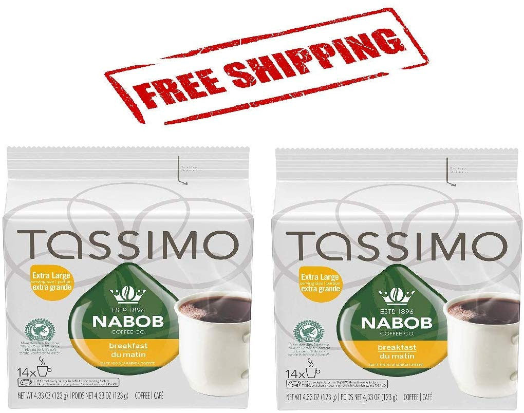 Tassimo Nabob Breakfast Blend Coffee Single Serve T-Discs, 14 T-Discs (2 Pack) {Imported from Canada}