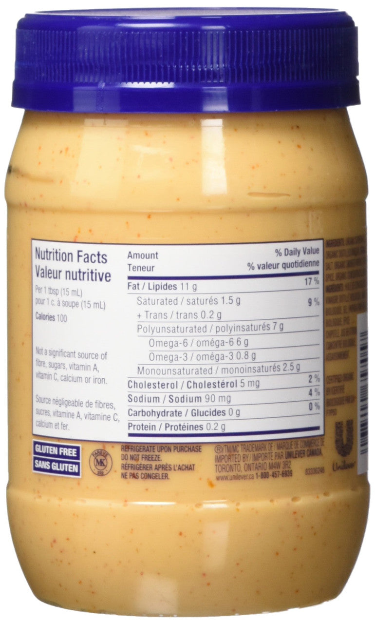 Hellmann's Organic Spicy Chipotle Mayonnaise, 443ml/15 oz., {Canadian}