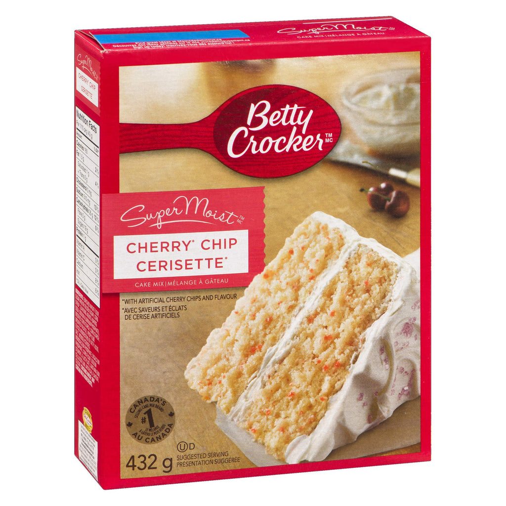 Betty Crocker, SuperMoist Cherry Chip Cake Mix, 432g/15.2oz., {Imported from Canada}