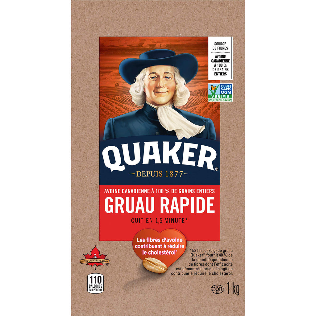 Standard Quaker Quick Oats 1 Kg/2.2 lbs., {Imported from Canada}