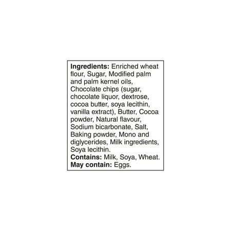List of ingredients for Leclerc Celebration Double Chocolate Mini Cookies, 200g/7.05 oz on a white background