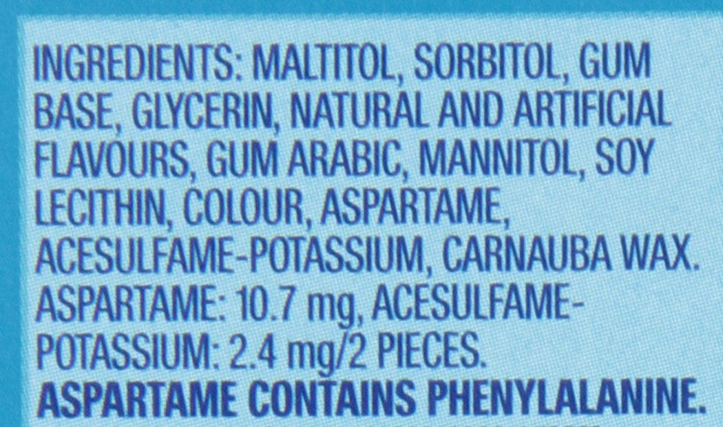 Excel Sugar-Free Gum, Peppermint, 60pc Bottle, 6 Count, {Imported from Canada}