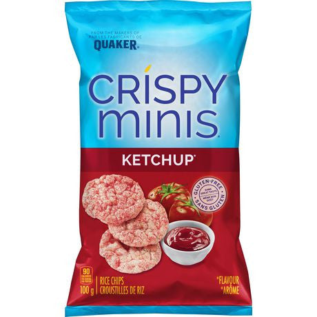 Quaker Crispy Minis Rice Chips Ketchup 100g/3.5 oz., {Imported from Canada}