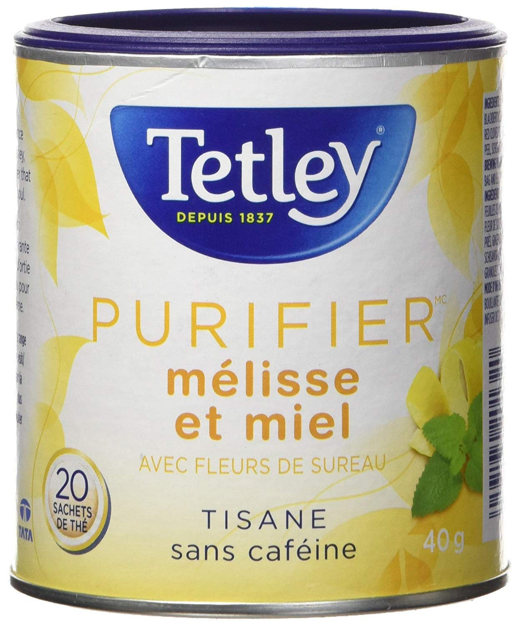 Tetley Tea Cleanse (Lemon Balm and Honey) Herbal Tea, 20ct, 40g/1.4oz. (Imported from Canada)