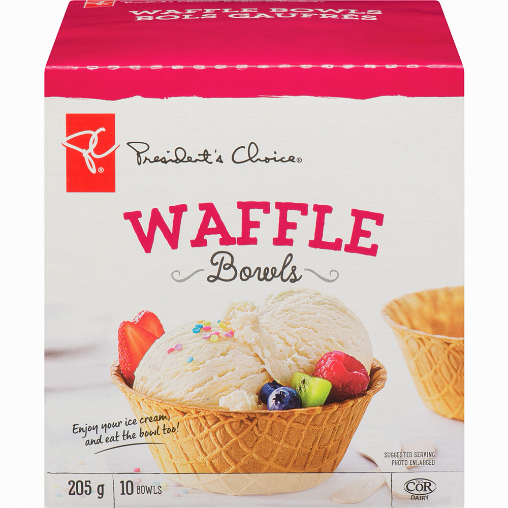 PC ICE Cream Cone Waffle Cone Bowls - (10ct) 205g/7.2 oz {Imported from Canada}