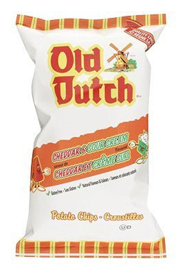 Old Dutch Cheddar & Sour Cream Potato Chips 255g/9 oz., {Imported from Canada}