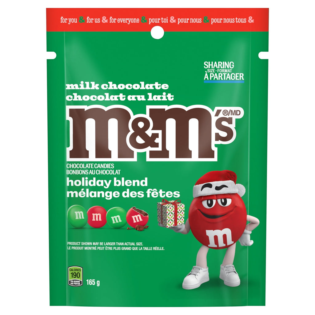 Front of M&M's Holiday Blend Milk Chocolate Candies, 165g/5.8 oz. Bag