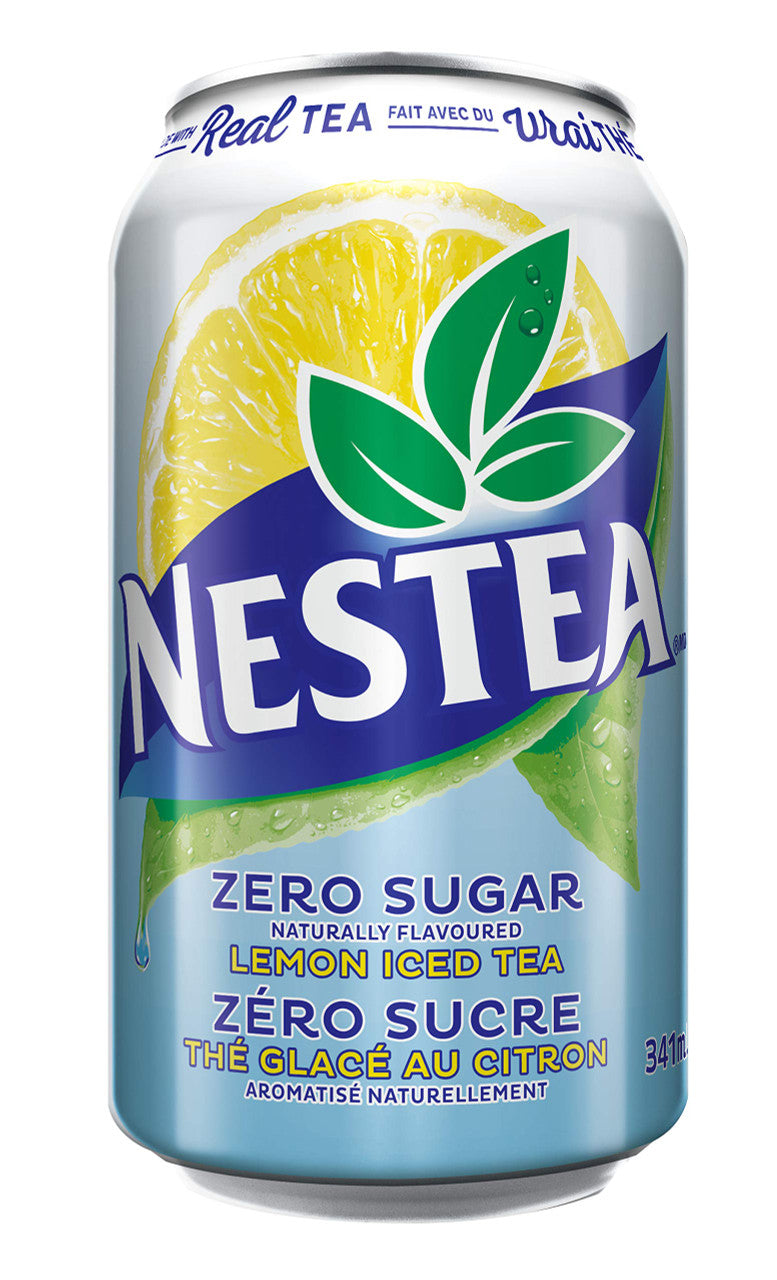 Nestea Zero Iced Tea Soft Drinks, 341mL/11.5oz., cans, 12ct, {Imported from Canada}