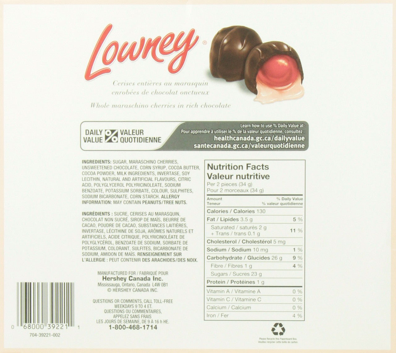 Lowney Maraschino Cherries Chocolates, 200g/7.1 oz., {Imported from Canada}