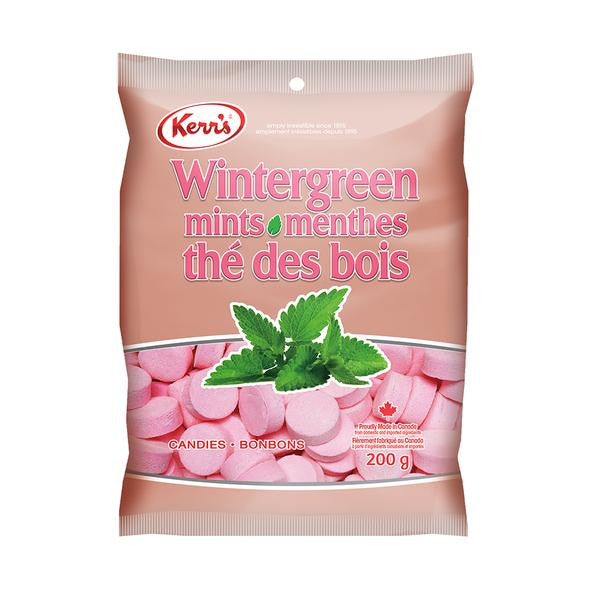 Kerr's Gluten Free Wintergreen Mints 200g/7.1 oz. Single Bag {Imported from Canada}
