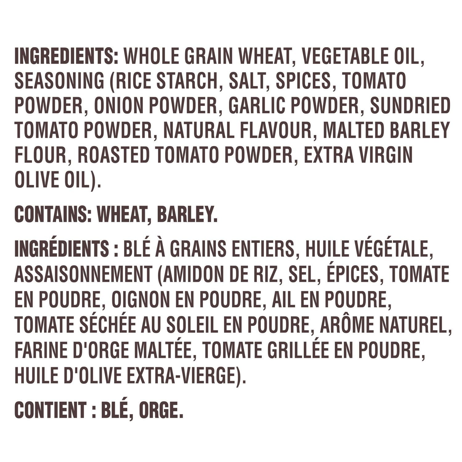 Triscuit Fire Roasted Tomato & Olive OIl Crackers ingredients