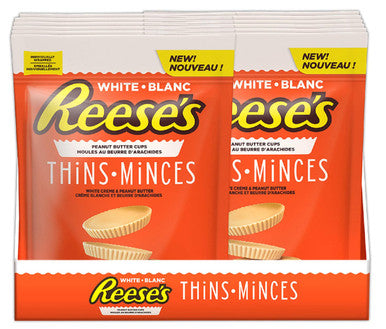 Reese's Thins Peanut Butter Cups White Creme , 165g/5.8 oz., (12pk) {Imported from Canada}
